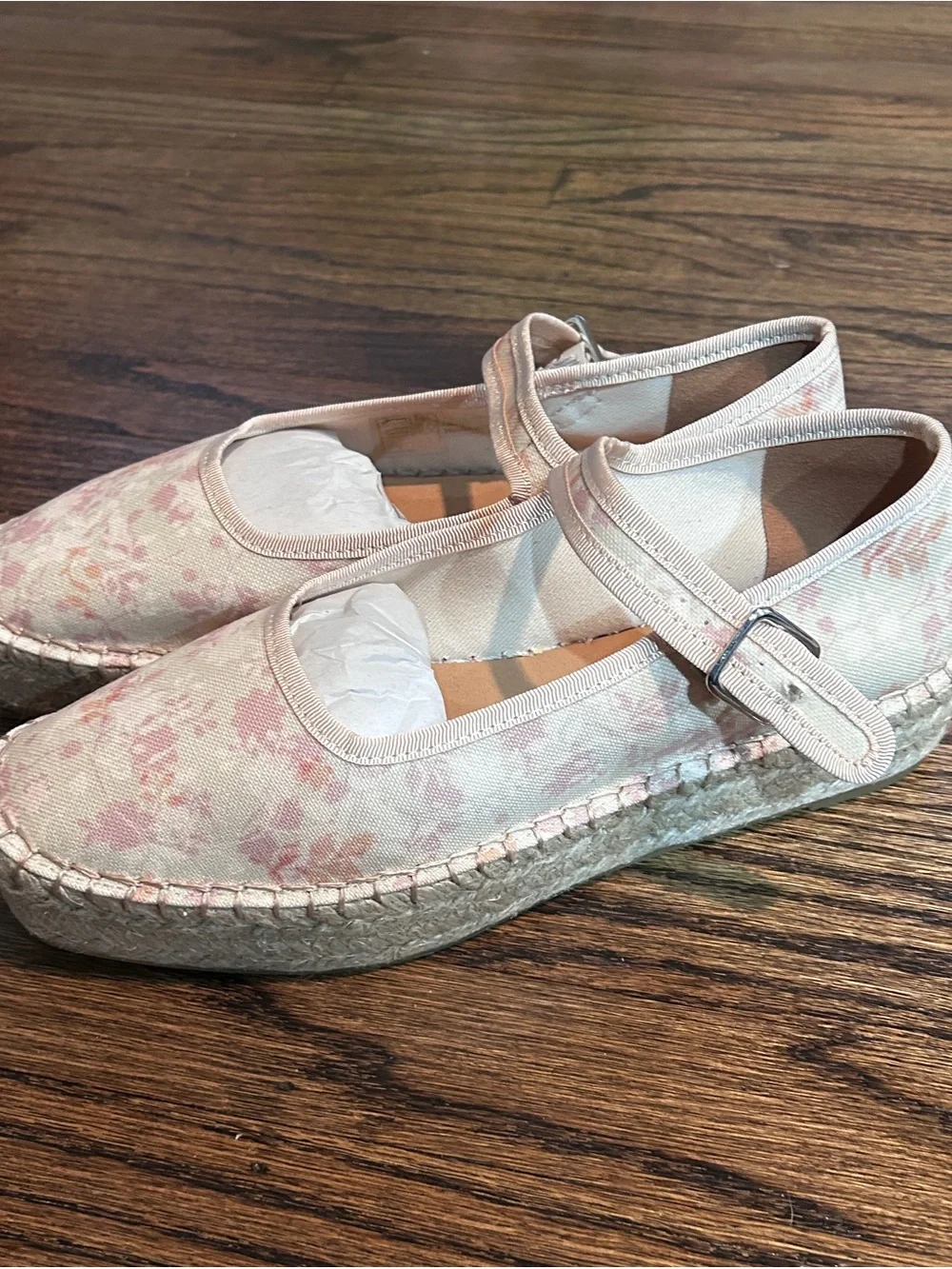 Maeve Pink Floral Mary Jane Espadrilles